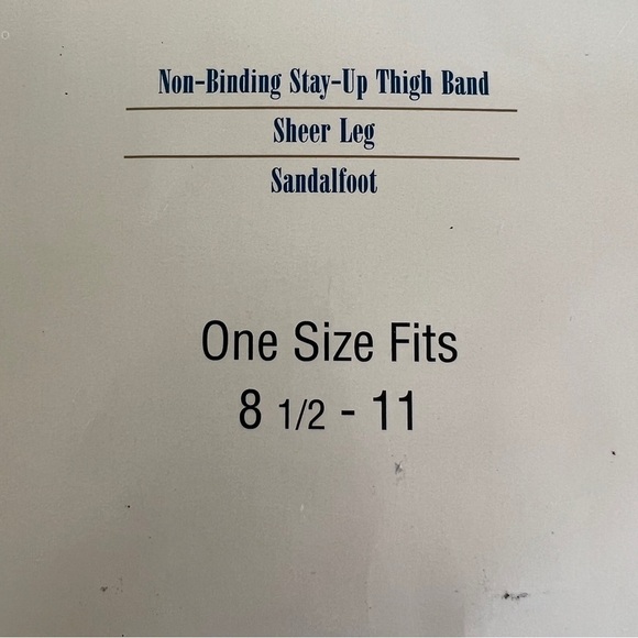 Liz Thomas Vintage Nylon Pantyhose Day Sheer Thigh Highs Sandalfoot One Size Fit - Picture 2 of 4